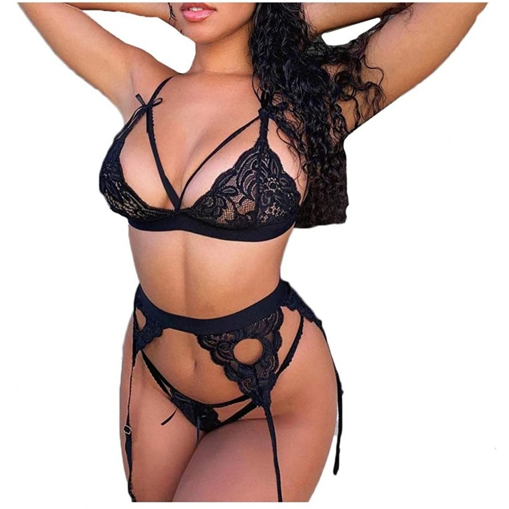 Baby Dolls & Chemises Women Lingerie Lace Babydoll 2 Piece Sexy Bra and Panty Sets Lingerie Corset Sleepwear Underwear Babydo...