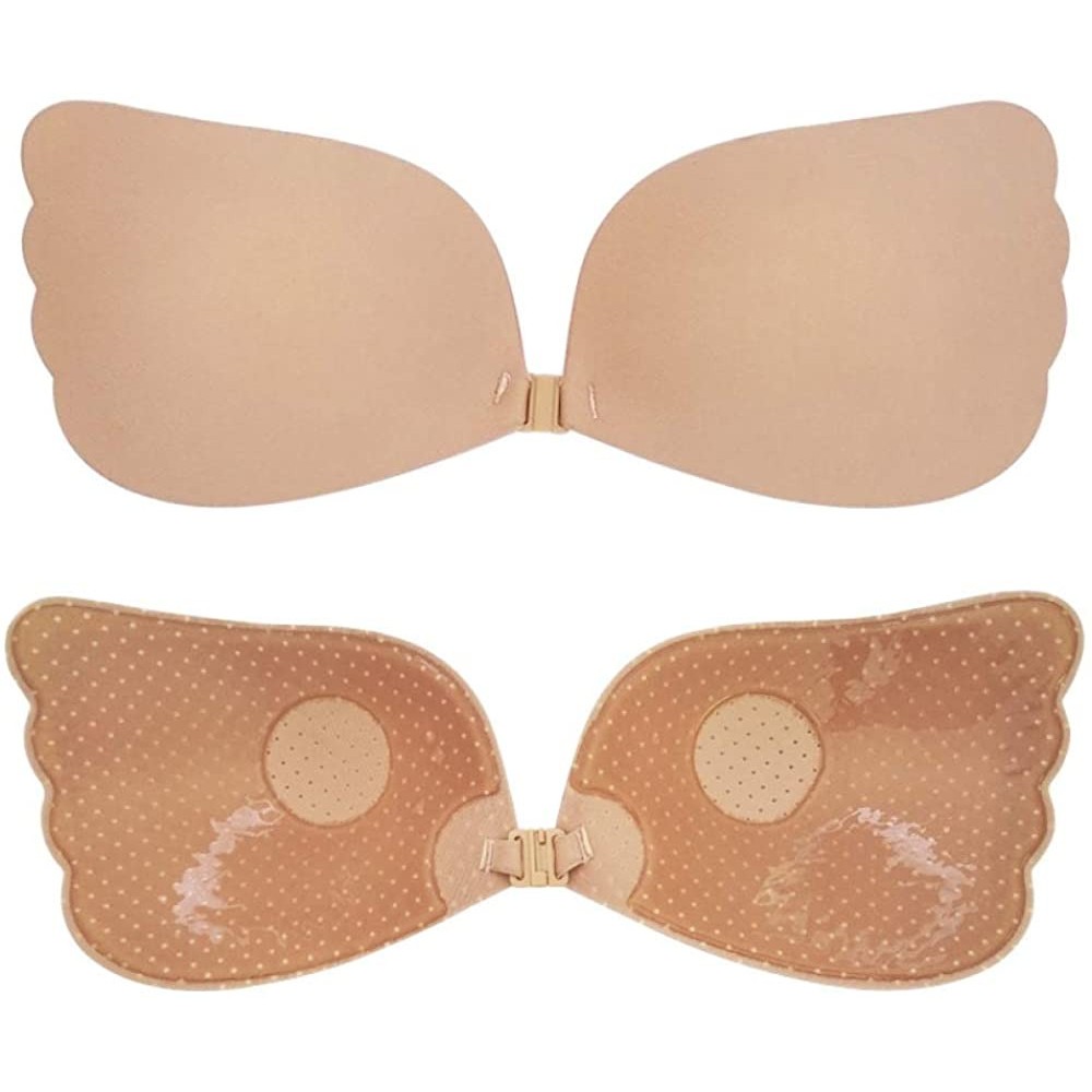 Bras Adhesive Invisible Backless Push Up Strapless Sticky Bras Reusable Magic Bra for Women Beige - Color of Skin - C618A4SEOMX