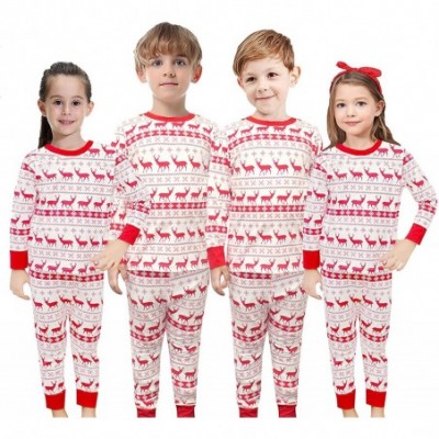 Sets Christmas Family Matching Pajamas Set Santa's Deer Sleepwear for The Family Boys and Girls - Striped Deer - C0197ZGYEO0