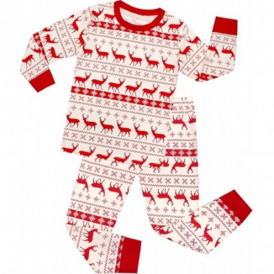 Sets Christmas Family Matching Pajamas Set Santa's Deer Sleepwear for The Family Boys and Girls - Striped Deer - C0197ZGYEO0