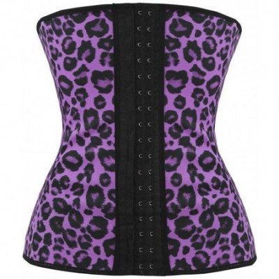 Bustiers & Corsets Women's 9 Steel Sport Latex Underbust Waist Training Cincher Underbust Corset Body Shaper - Fushia Leopard...