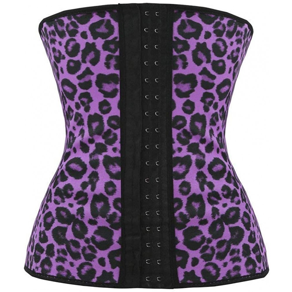 Bustiers & Corsets Women's 9 Steel Sport Latex Underbust Waist Training Cincher Underbust Corset Body Shaper - Fushia Leopard...