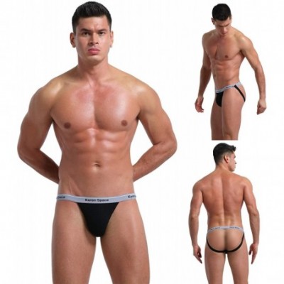 G-Strings & Thongs Men's Performance Jockstrap Butt-Flaunting Thongs Underwear Low Rise - 6-pack - C71942HMO4A