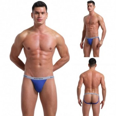 G-Strings & Thongs Men's Performance Jockstrap Butt-Flaunting Thongs Underwear Low Rise - 6-pack - C71942HMO4A