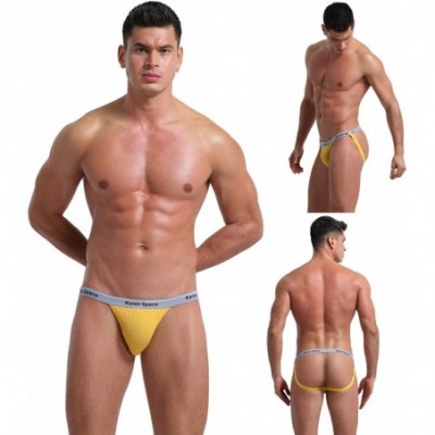 G-Strings & Thongs Men's Performance Jockstrap Butt-Flaunting Thongs Underwear Low Rise - 6-pack - C71942HMO4A