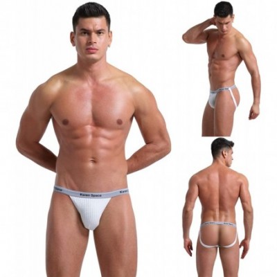 G-Strings & Thongs Men's Performance Jockstrap Butt-Flaunting Thongs Underwear Low Rise - 6-pack - C71942HMO4A