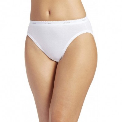 Panties Women's Underwear Plus Size Classic French Cut - 6 Pack - White - CQ17YIGK8NX