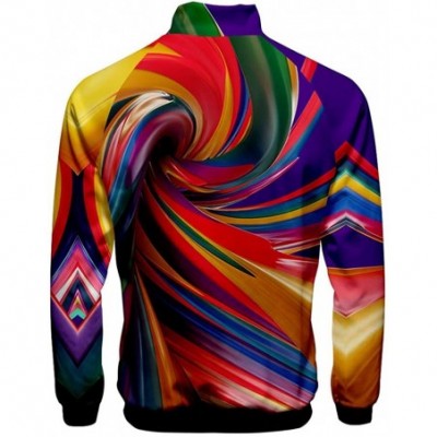 Thermal Underwear Men's 3D Printed Coat Zipper Long Sleeve Baseball Uniform Jacket Pullover - Multicolor3 - CX18A74WTON