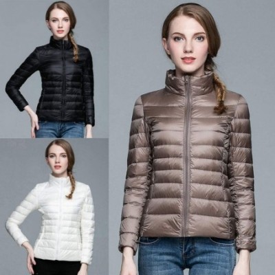 Thermal Underwear Women Lightweight Down Jacket Winter Slim Rain Puffer Padded Waterproof Parka Coats - Black - CK192W4ACDX