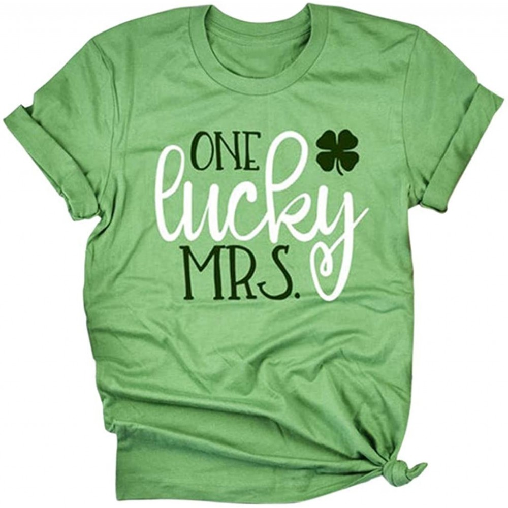 Shapewear Women's Fun Letter Print St Pat's Paddy Patrick V-Neck T-Shirt - N-green - CI1952CYXO5