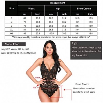 Shapewear Women Lace Bodysuit Lingerie Teddy Mini Babydoll One Piece - Purple - CQ18X8S6KWM