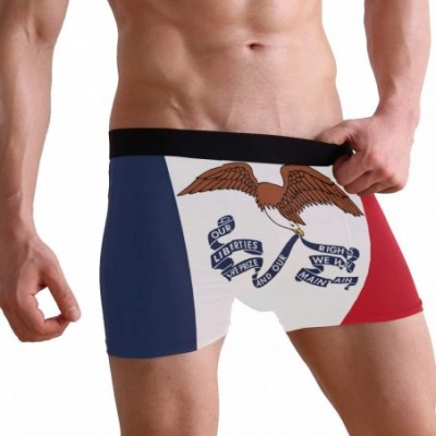 Boxer Briefs Mens Boxer Briefs Underwear Grunge Skull USA Flag Breathable Pouch Soft Underwear - Iowa Flag - CO18AIXAWCQ