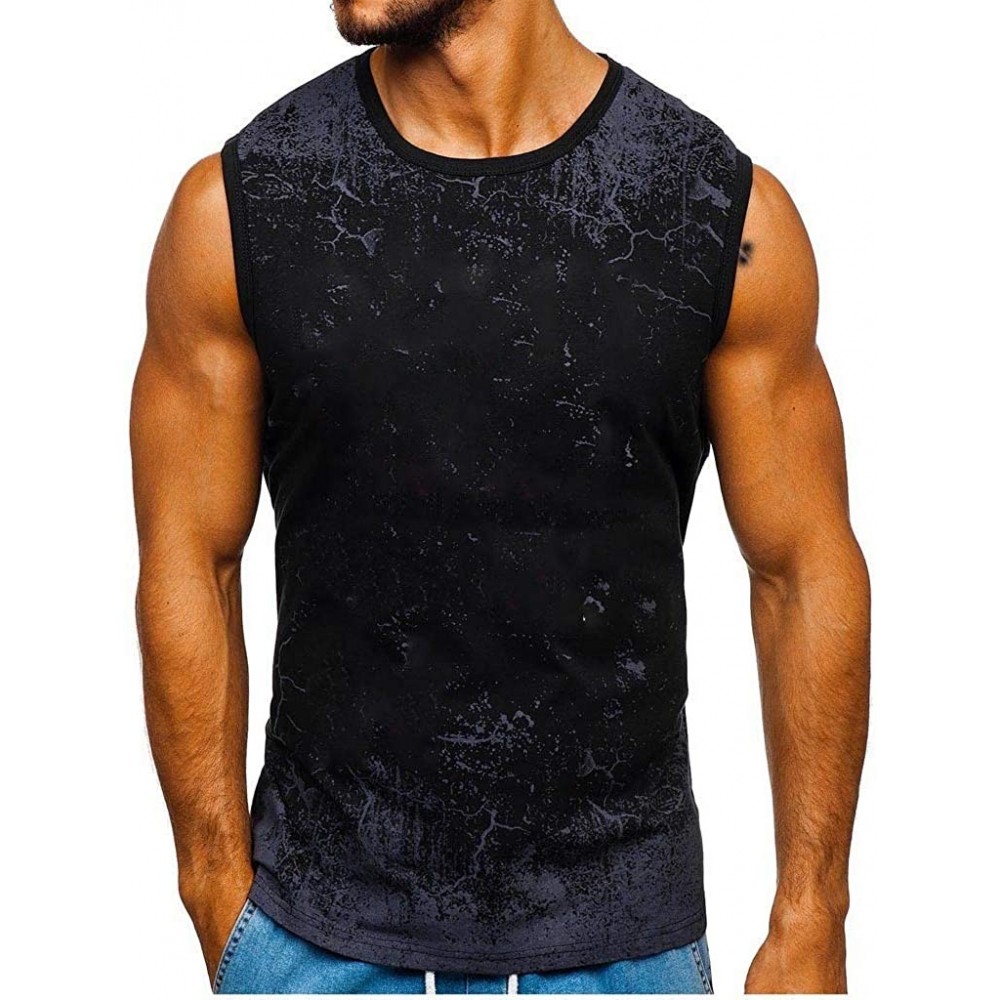 Thermal Underwear Printed Vest for Men-Summer Gym Bodybuilding Muscle Fitness Tank Tops Casual Quick Dry Sleeveless T-Shirts ...