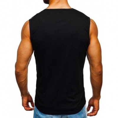 Thermal Underwear Printed Vest for Men-Summer Gym Bodybuilding Muscle Fitness Tank Tops Casual Quick Dry Sleeveless T-Shirts ...