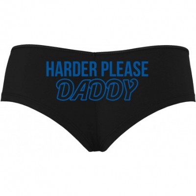 Panties Harder Please Daddy Give It to Me Rough Black Boyshort Panties - Royal - CZ195ZWG6TY