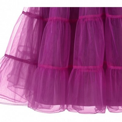 Slips Women's Vintage 50s Rockabilly Petticoat Tutu Skirt 25" Length Crinoline Underskirt(FBA) - Pink - CI17YATEGHZ