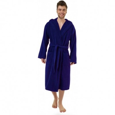 Robes Hooded Terry Bathrobe. 9 Colors Available. Full Length 51 Inches - Royal Blue - C0111GL28H7