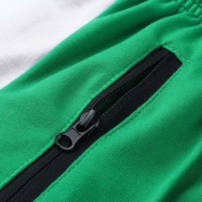 Boxers 2019 Men's Casual Solid Loose Patchwork Color Sweatpant Trousers Jogger Pant - Green - CM18NT0GA7W