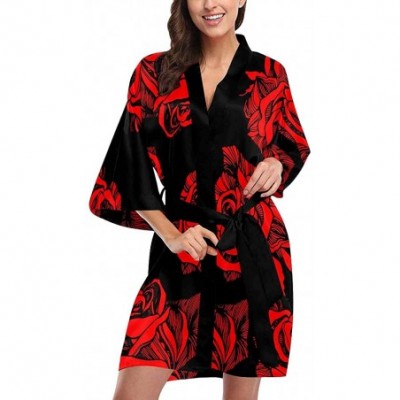 Robes Custom Retro Gothic Skulls Women Kimono Robes Beach Cover Up for Parties Wedding (XS-2XL) - Multi 4 - CZ194UH0WU5