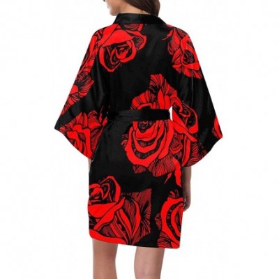 Robes Custom Retro Gothic Skulls Women Kimono Robes Beach Cover Up for Parties Wedding (XS-2XL) - Multi 4 - CZ194UH0WU5