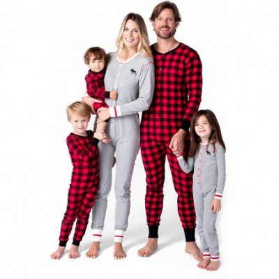 Sets Moose Family Union Suits - Adult Union Suit - Plaid Moose - CC127V1QV1T