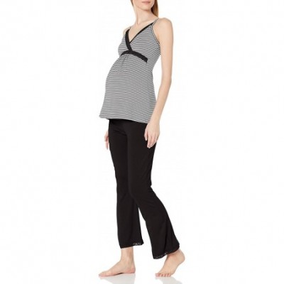 Sets Women's Before & After Maternity and Nursing Pajama Set - Black Stripe - C8188NK520N