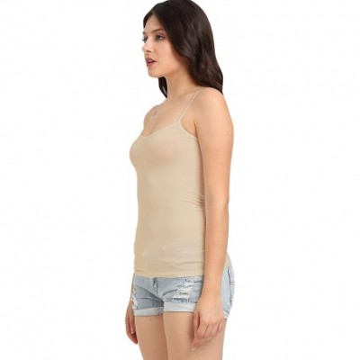 Camisoles & Tanks Women's Seamless Stretchy Soft Camisole - Beige - CC183N0RRYT