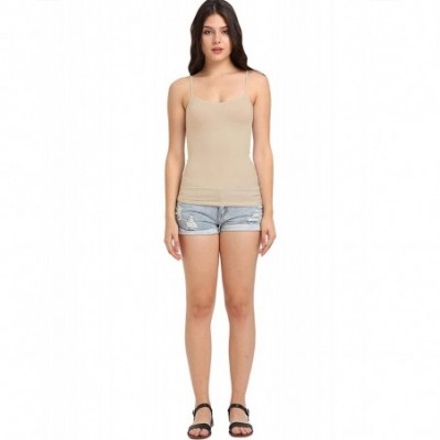 Camisoles & Tanks Women's Seamless Stretchy Soft Camisole - Beige - CC183N0RRYT