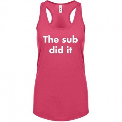 Camisoles & Tanks The Sub Did it Womens Racerback Tank Top - Hot Pink - CC1885E8GGM