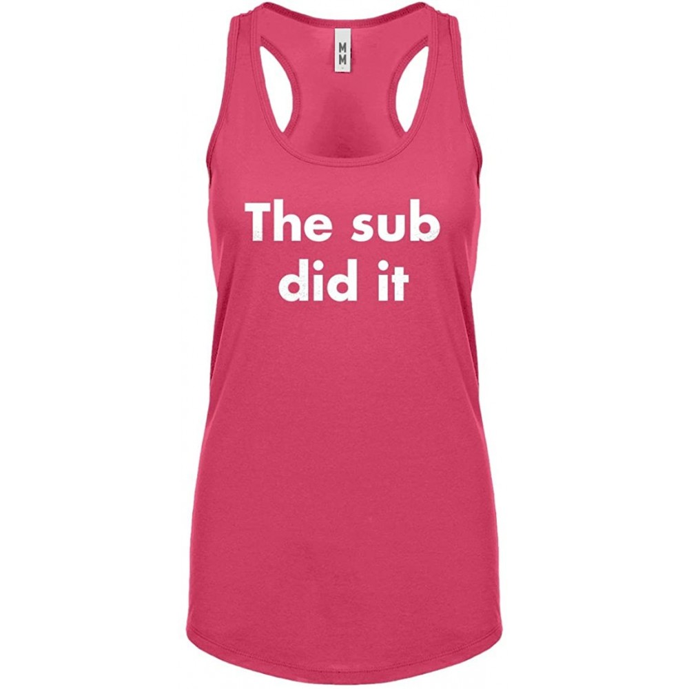 Camisoles & Tanks The Sub Did it Womens Racerback Tank Top - Hot Pink - CC1885E8GGM