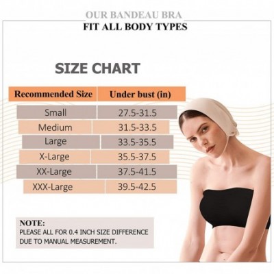 Nightgowns & Sleepshirts Women's Seamless Bandeau Bra- Basic Padded Wire-Free Stretch Tube Top Yoga Bra 1-3 Pack - 3 Pack Bla...