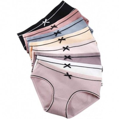 Panties Women's Multi-Pack Cotton Panties with Cute Bowknot for Teens Girls - Mix 8 - CW18XIWYKHC