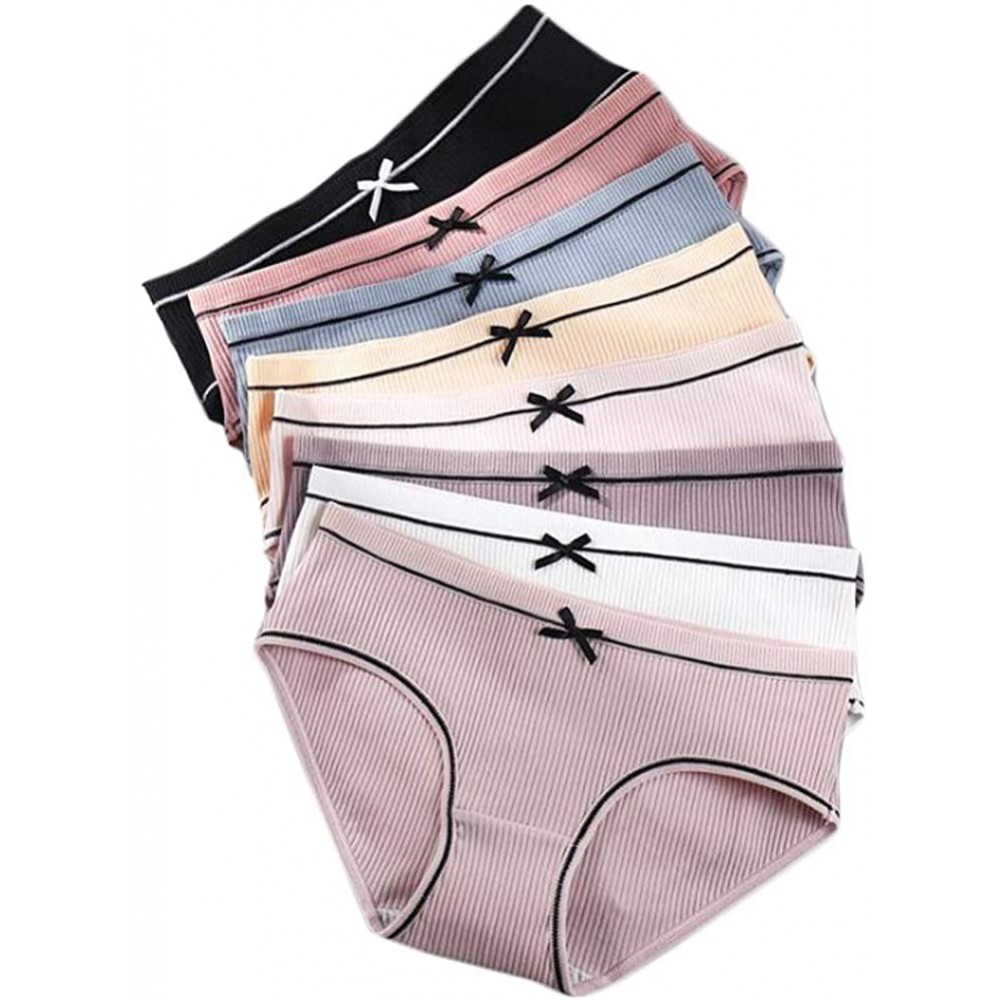 Panties Women's Multi-Pack Cotton Panties with Cute Bowknot for Teens Girls - Mix 8 - CW18XIWYKHC