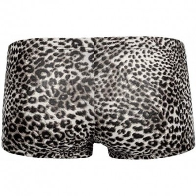 Boxer Briefs Men's Leopard Print Breathable Underwear - Black - C318YH4AIXD