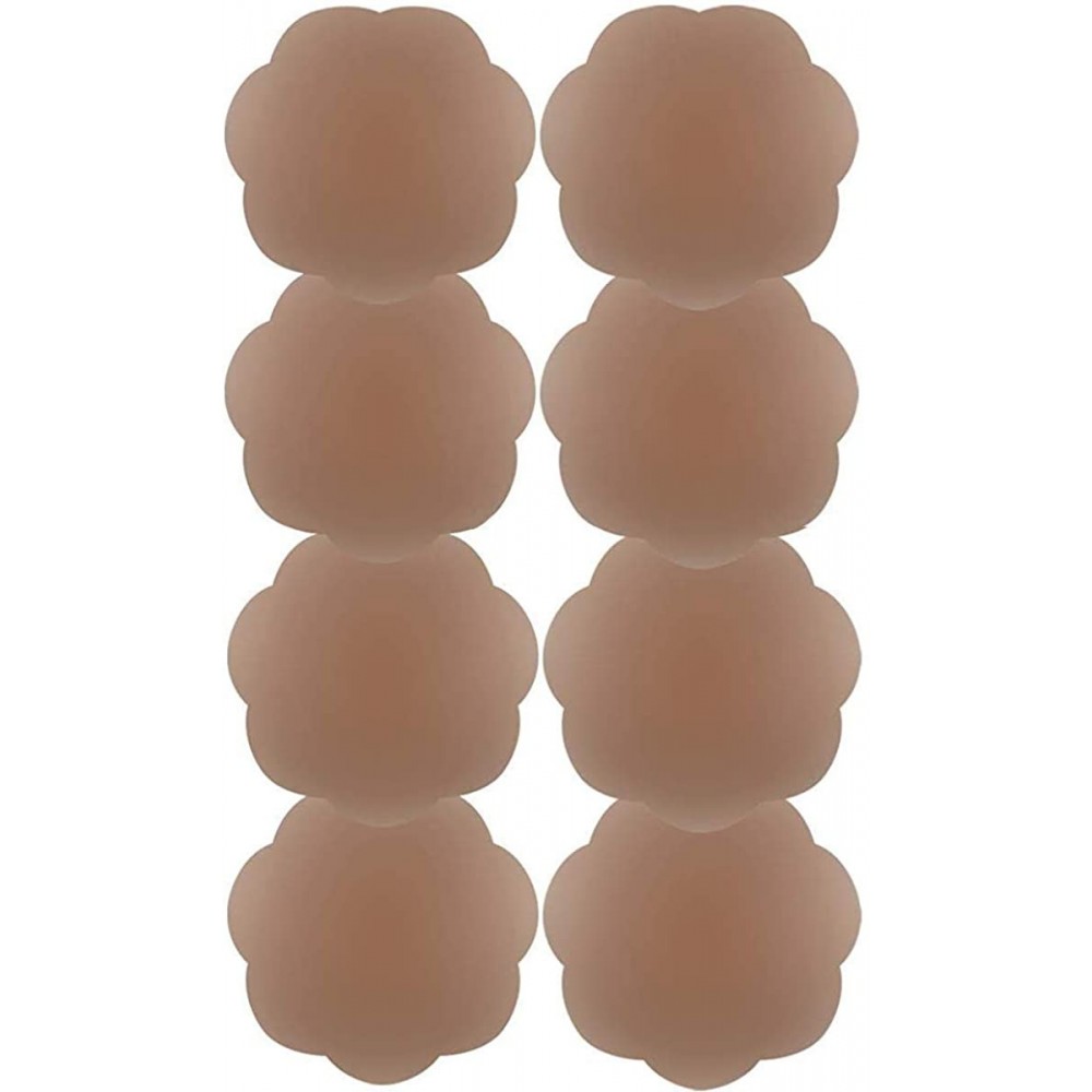 Accessories Nipplecovers Reusable Adhesive Silicone Breast Petals & Lift Pasties for Women - Brown(4 Pair Flower) - CV18UTHS2KS