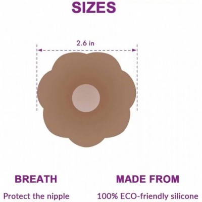 Accessories Nipplecovers Reusable Adhesive Silicone Breast Petals & Lift Pasties for Women - Brown(4 Pair Flower) - CV18UTHS2KS