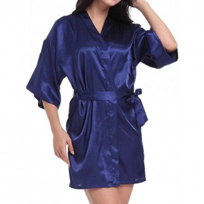 Nightgowns & Sleepshirts Bride Satin Robes-Womens Lace Wedding Bridesmaid Party Kimono Pajamas-Lingerie with Bronzing Logo Si...