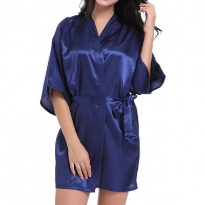 Nightgowns & Sleepshirts Bride Satin Robes-Womens Lace Wedding Bridesmaid Party Kimono Pajamas-Lingerie with Bronzing Logo Si...