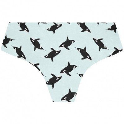 Panties Women's Bikini Panty Mardi Gras Fleur De Lis Seamless Underwear - Killer Whale - C618YKKZXDN