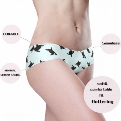 Panties Women's Bikini Panty Mardi Gras Fleur De Lis Seamless Underwear - Killer Whale - C618YKKZXDN