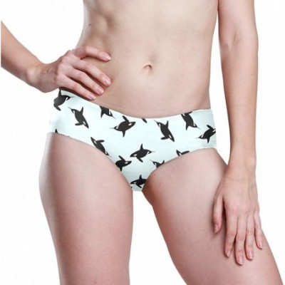 Panties Women's Bikini Panty Mardi Gras Fleur De Lis Seamless Underwear - Killer Whale - C618YKKZXDN