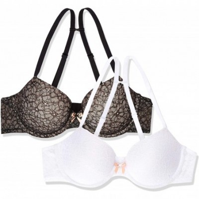 Bras Women's Lace T-Shirt Bra 2-Pack - Black/White - CK18W8E5O6A