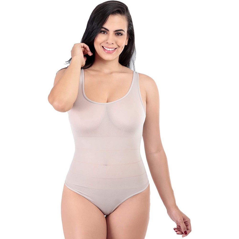 Shapewear Slimming Bodysuit for Women Body Shaper Compression Shapewear for Tummy Control - Beige - CW1999C3CED