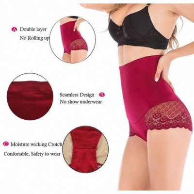 Shapewear Women High Waist Body Shaper Butt Lifter Waist Trainer Tummy Control Panty Slim Shaperwear - Red - CG18T9OL6CG