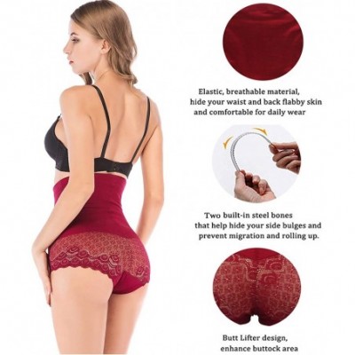 Shapewear Women High Waist Body Shaper Butt Lifter Waist Trainer Tummy Control Panty Slim Shaperwear - Red - CG18T9OL6CG