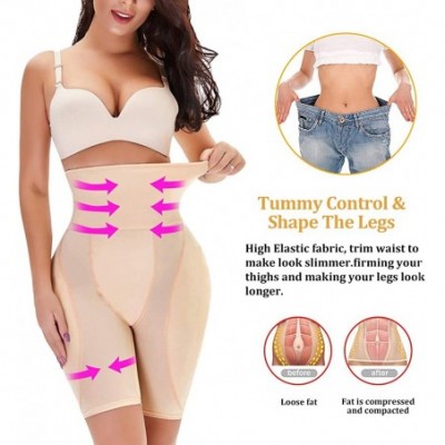 Shapewear Womens Tummy Control Panty Underwear Butt Lifter Shaper Butt Lifter Underwear 2 Removable Pad - Beige - C4194EG2R9Q