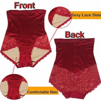 Shapewear Women High Waist Body Shaper Butt Lifter Waist Trainer Tummy Control Panty Slim Shaperwear - Red - CG18T9OL6CG