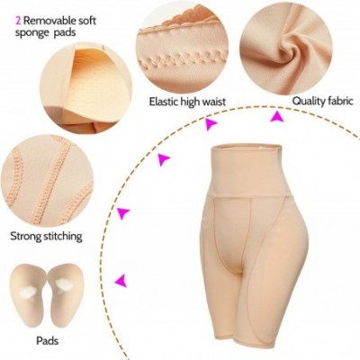 Shapewear Womens Tummy Control Panty Underwear Butt Lifter Shaper Butt Lifter Underwear 2 Removable Pad - Beige - C4194EG2R9Q