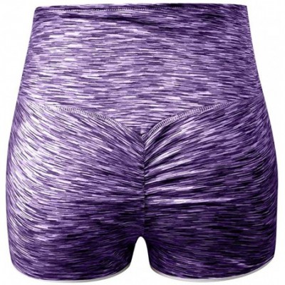 Thermal Underwear Women Basic Slip Bike Shorts Compression Workout Leggings Yoga Shorts - Purple - CN198RNNE6Q