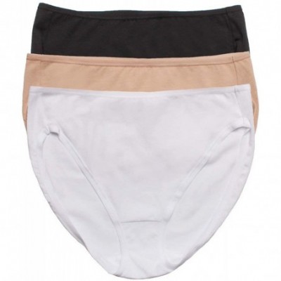 Panties Cotton Modal Full Coverage Hi Cut 3-Pack | Panty | Comfort - White Bare Black - C418LCI496N